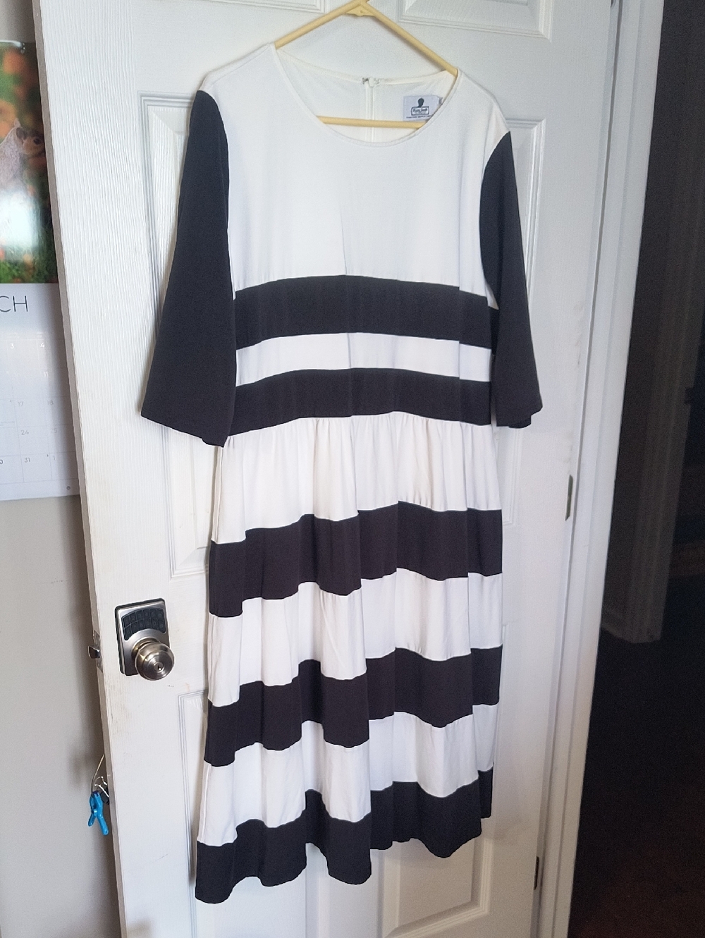 Dainty Jewells Striped Black and White Midi Dress